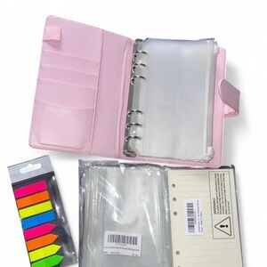 Pink Organizer Binder with Accessories